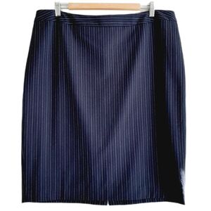🍒 CLEO Pencil Skirt Pin Stripe Pattern Navy Blue Sz 16